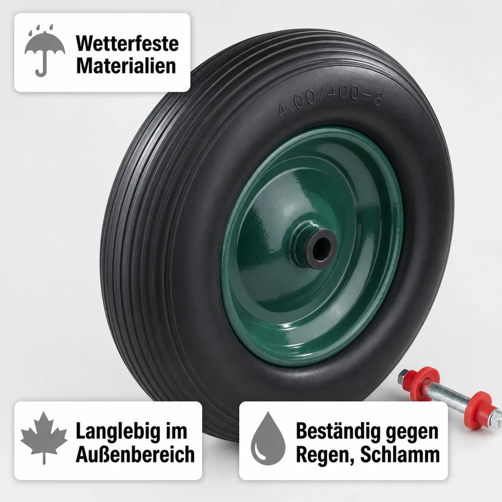 Pannensicheres Schubkarrenrad mit Nadellager, 1 Stück