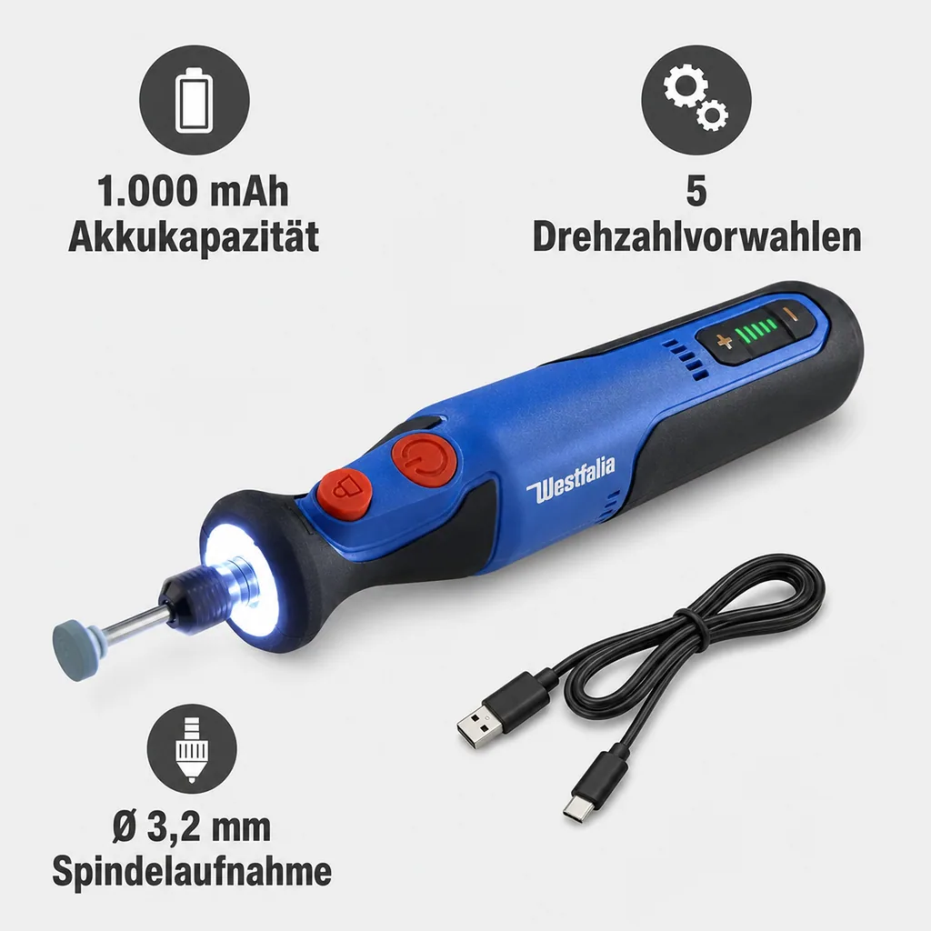Akku Mini-Bohr-Fräswerkzeug-Set WBFW7.2