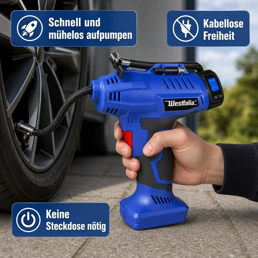 Kabellose Luftpumpe ADLP18, 18 Volt Li-Ion (ohne Akku und Ladegerät)