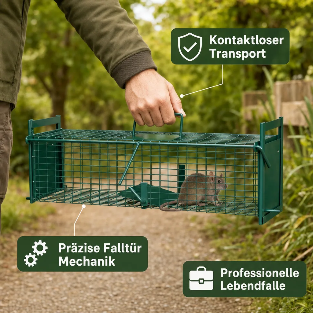 Ratten Lebendfalle mit 2 Eingängen