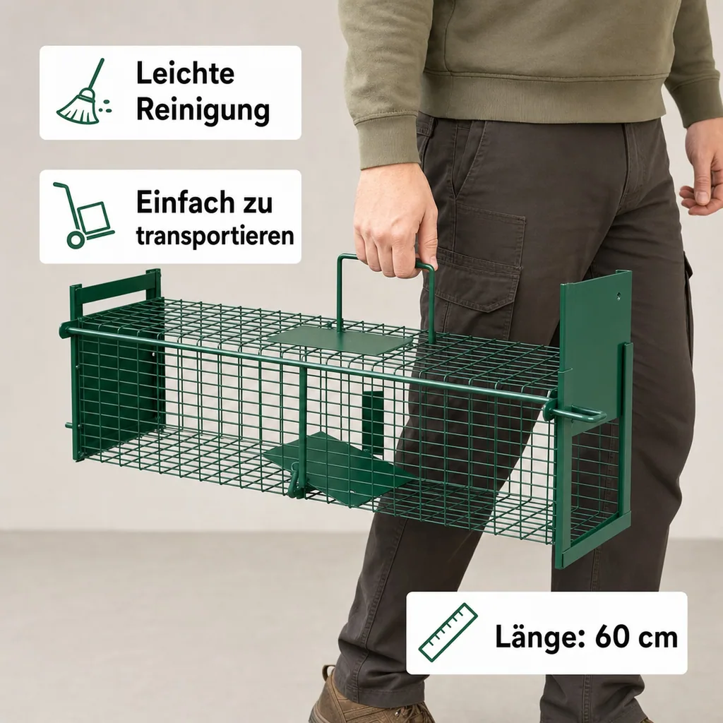 Ratten Lebendfalle mit 2 Eingängen