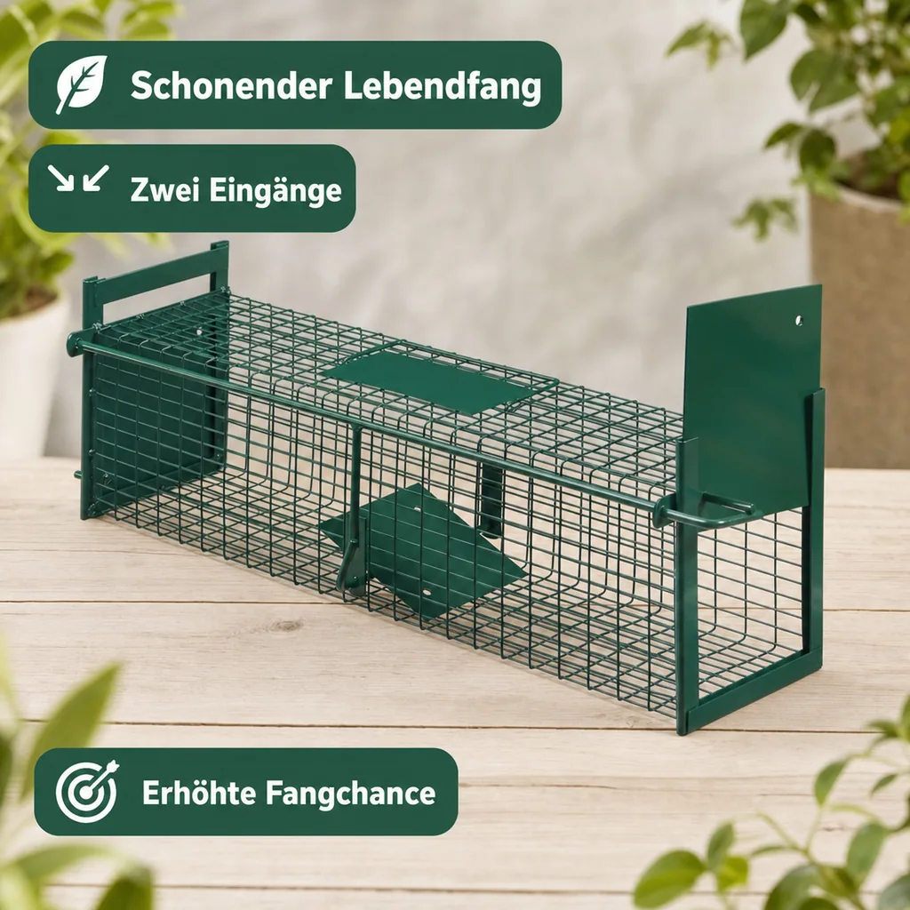 Ratten Lebendfalle mit 2 Eingängen