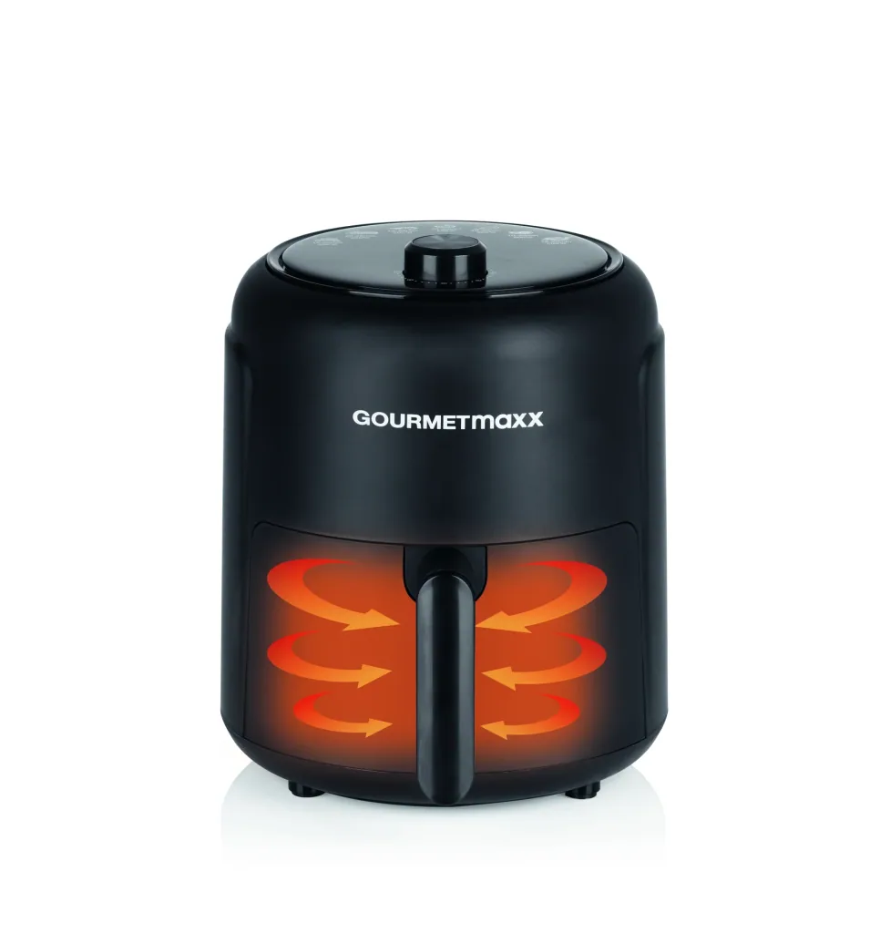 Heißluft-Fritteuse, 2,3 l, 1000 Watt, schwarz