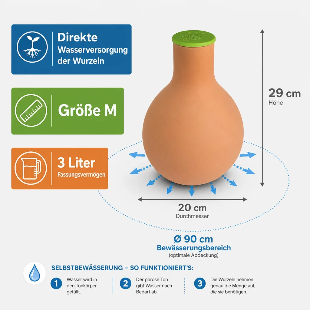 Olla-Bewässerung "Hydro Max" Größe M