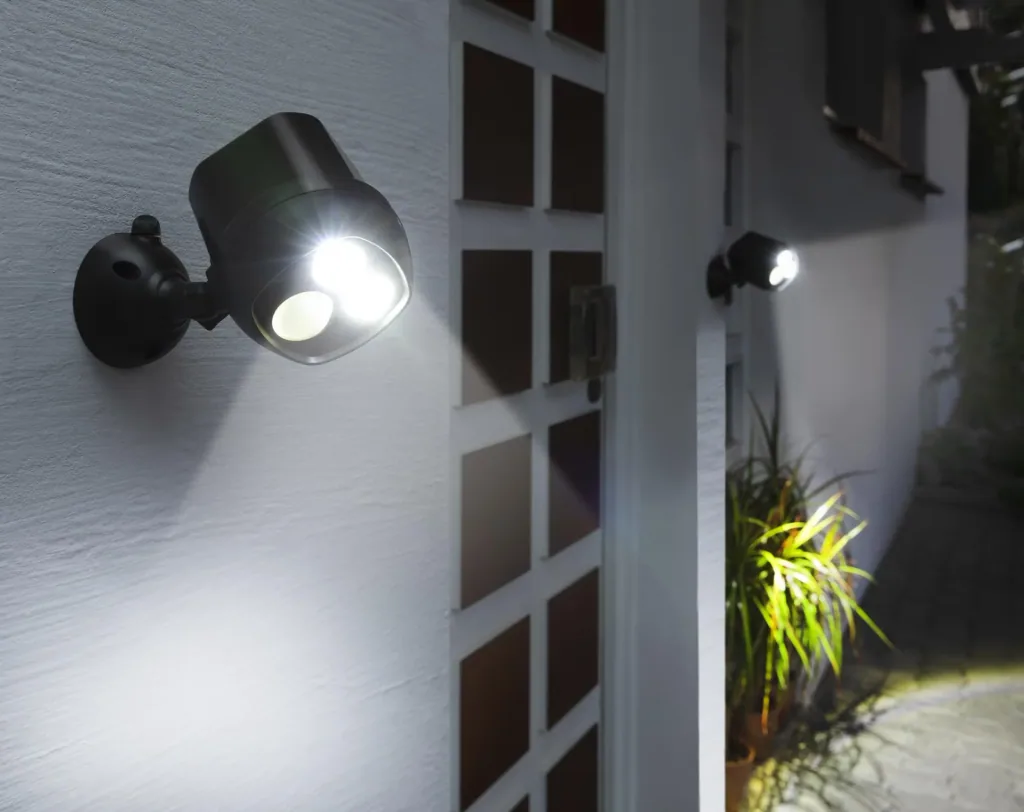 LED-Sicherheitsleuchte mit Funkkopplung, 2 Stück (Batterien nicht enthalten)