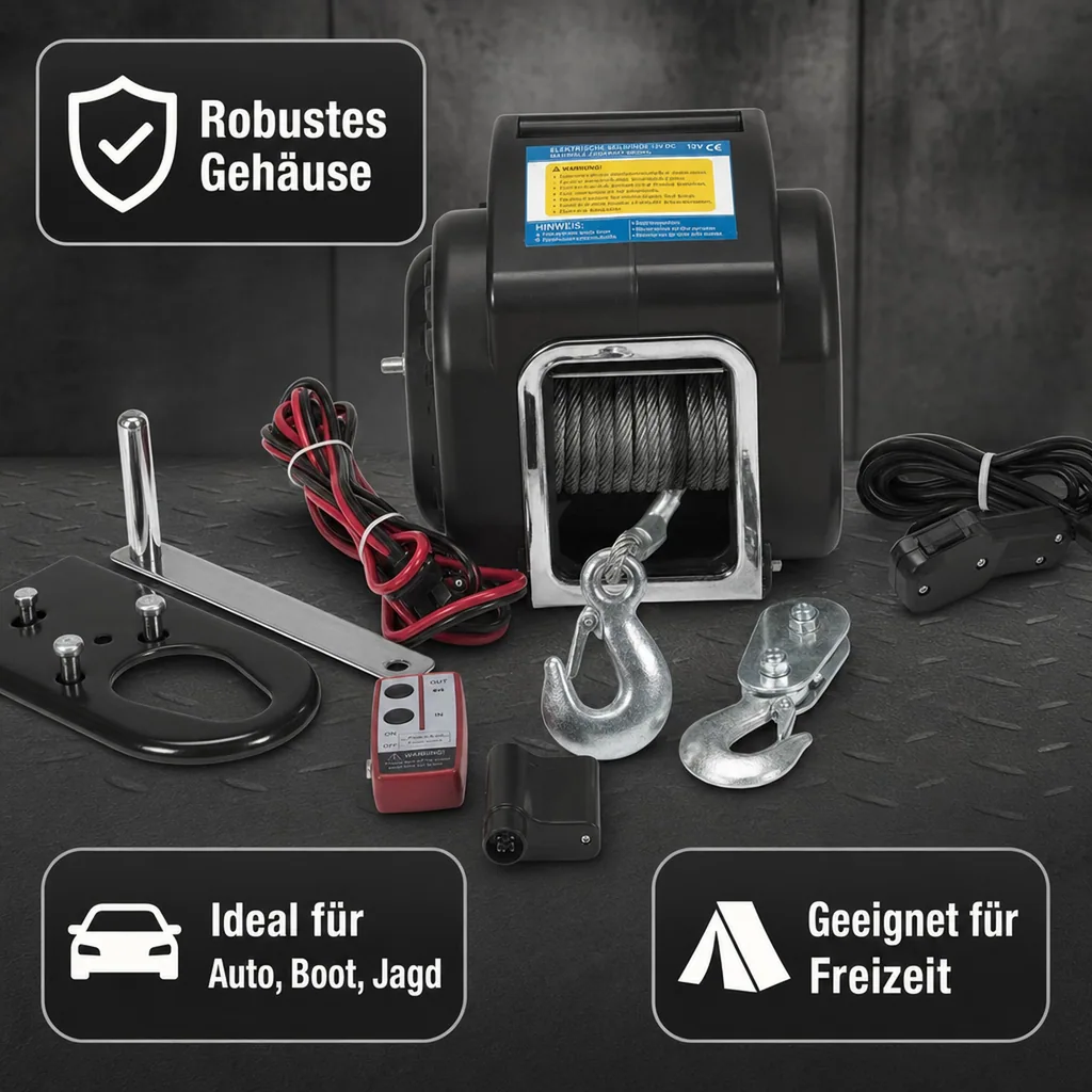 Tragbare Motor-Seilwinde, 6800 kg mit Funkfernbedienung