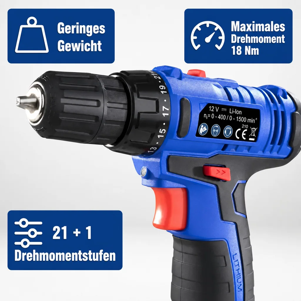 Akku-Bohrschrauber 2-Gang 12 Volt WA2BS12 (ohne Akku und Ladegerät)