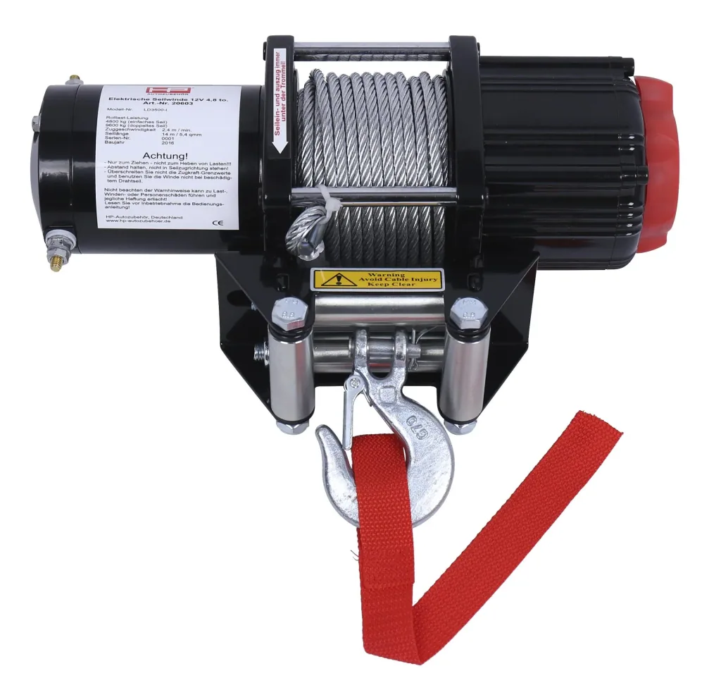 Motor-Seilwinde Profi 4.800 kg mit Funkfernbedienung