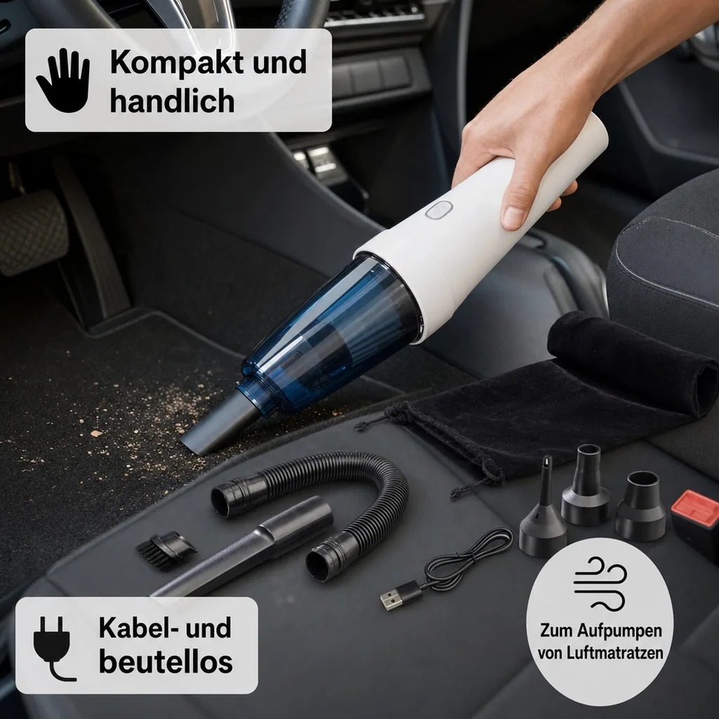 Akku Zyklon Handsauger Home & Car 12 Volt, 9-teilig