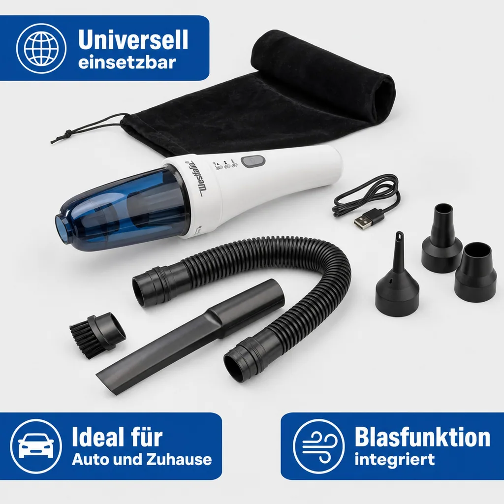 Akku Zyklon Handsauger Home & Car 12 Volt, 9-teilig