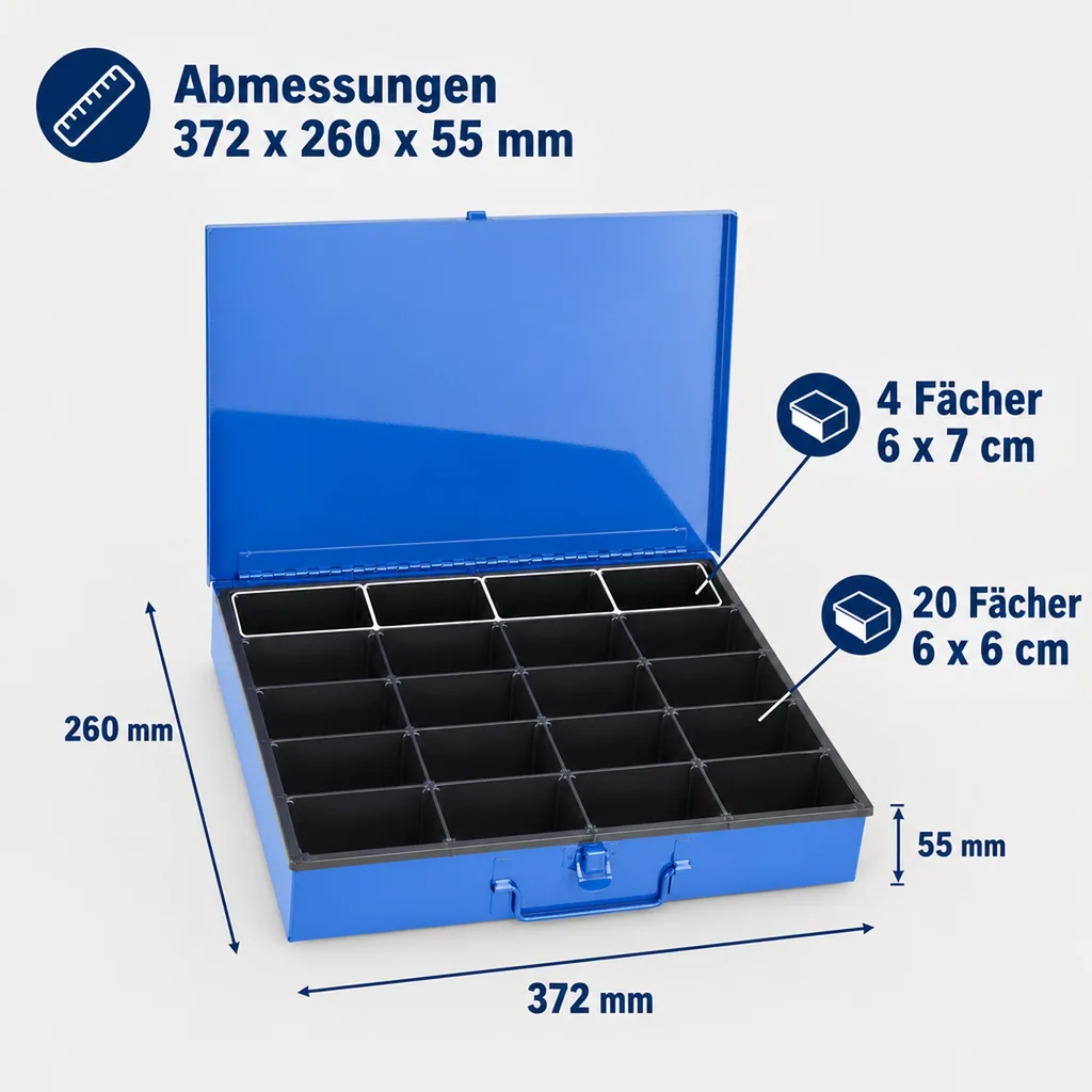 Sortimentskasten mit flexiblen Einsätzen