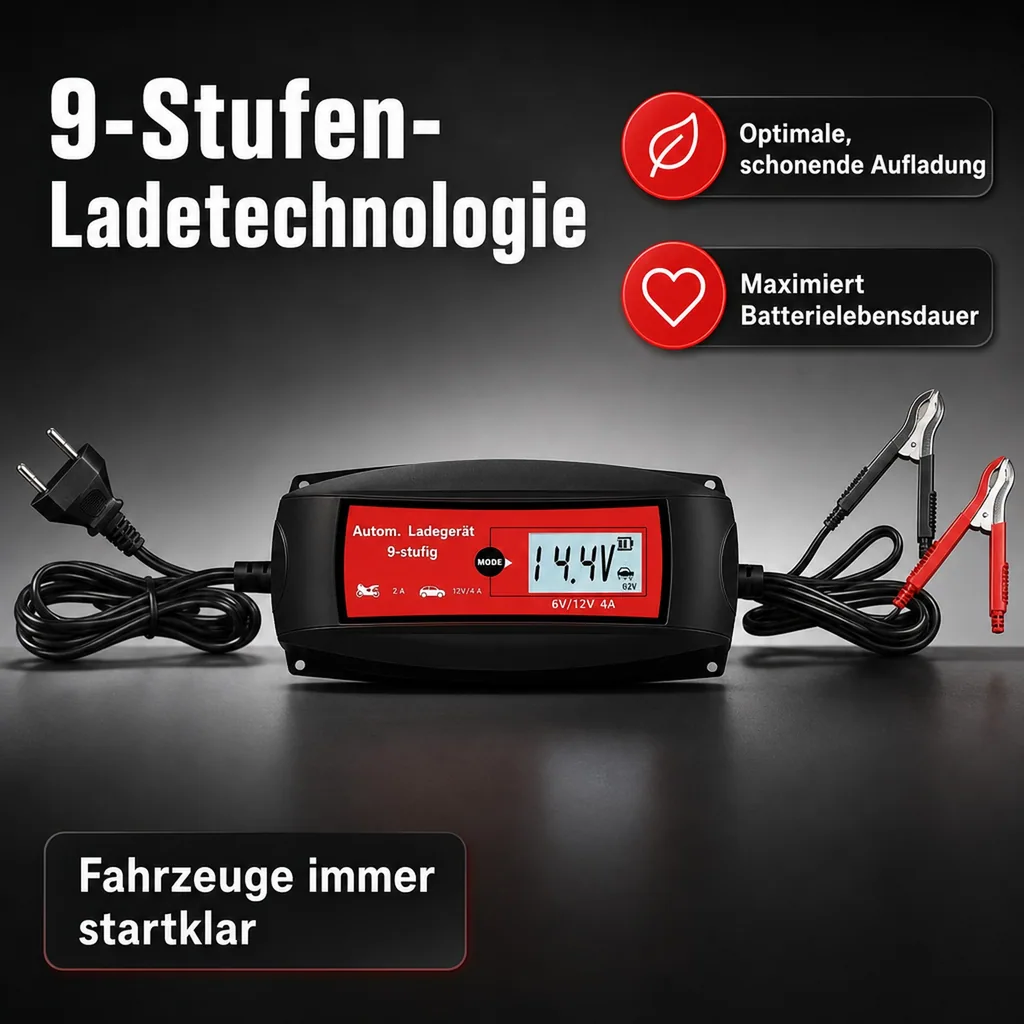 Batterieladegerät, vollautomatisch 9-Stufen