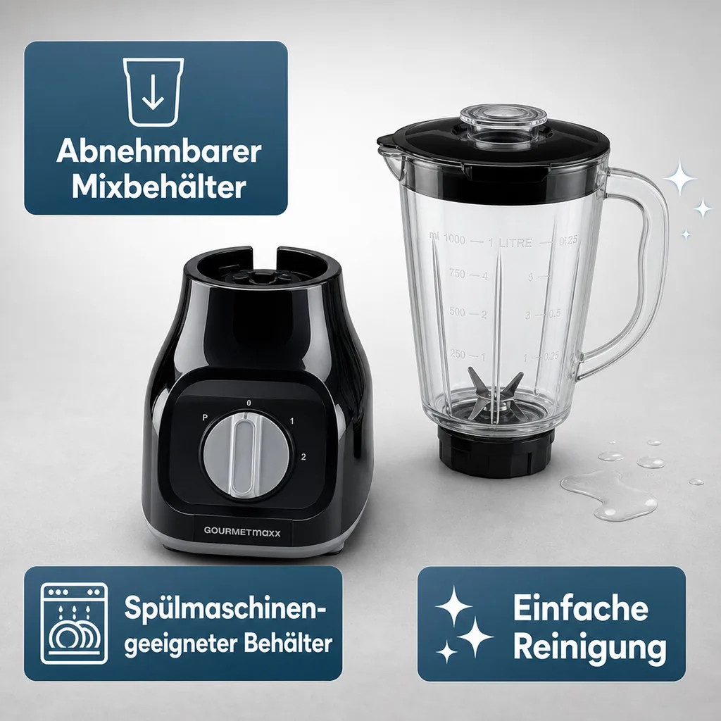 Standmixer 350 Watt, schwarz