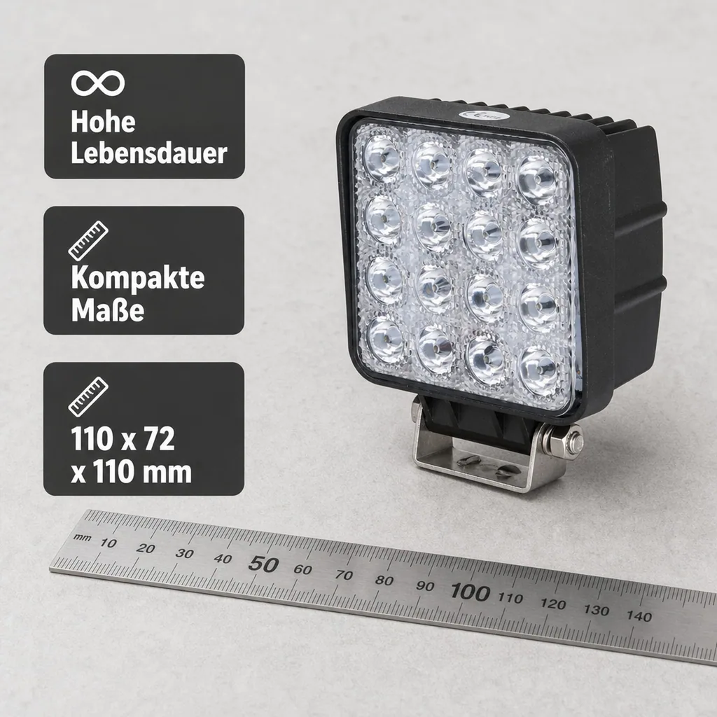 LED-Arbeitsscheinwerfer, 16 LEDs, 48 Watt