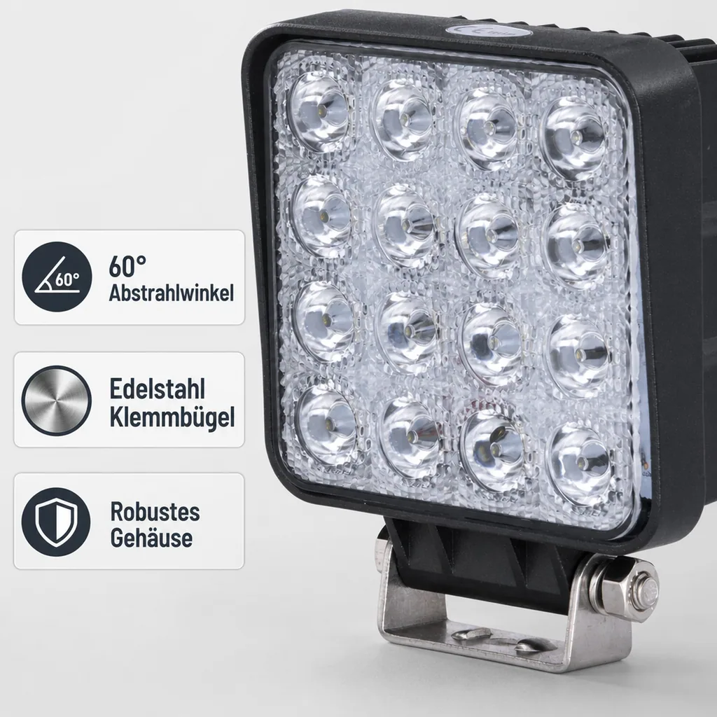 LED-Arbeitsscheinwerfer, 16 LEDs, 48 Watt