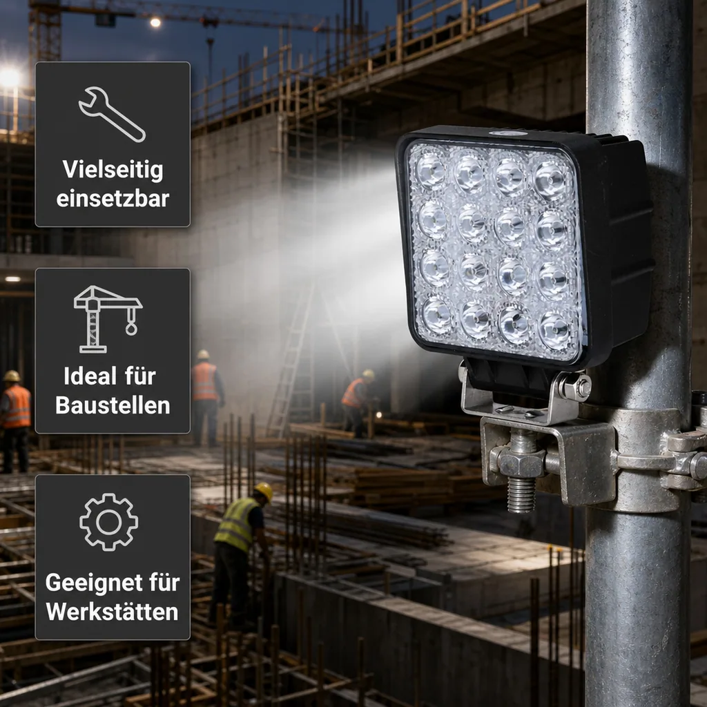 LED-Arbeitsscheinwerfer, 16 LEDs, 48 Watt