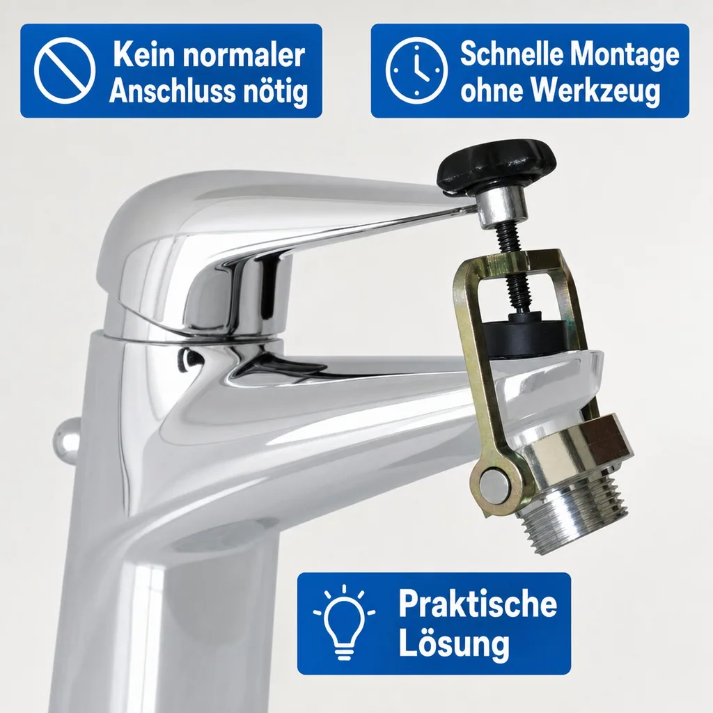 Wasserhahn Adapter "Aqualigator", klemmbar