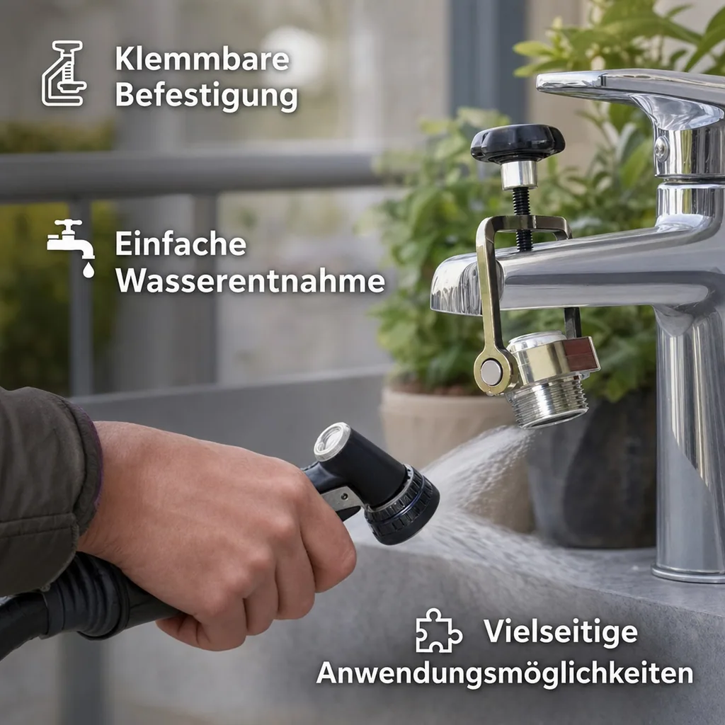 Wasserhahn Adapter "Aqualigator", klemmbar