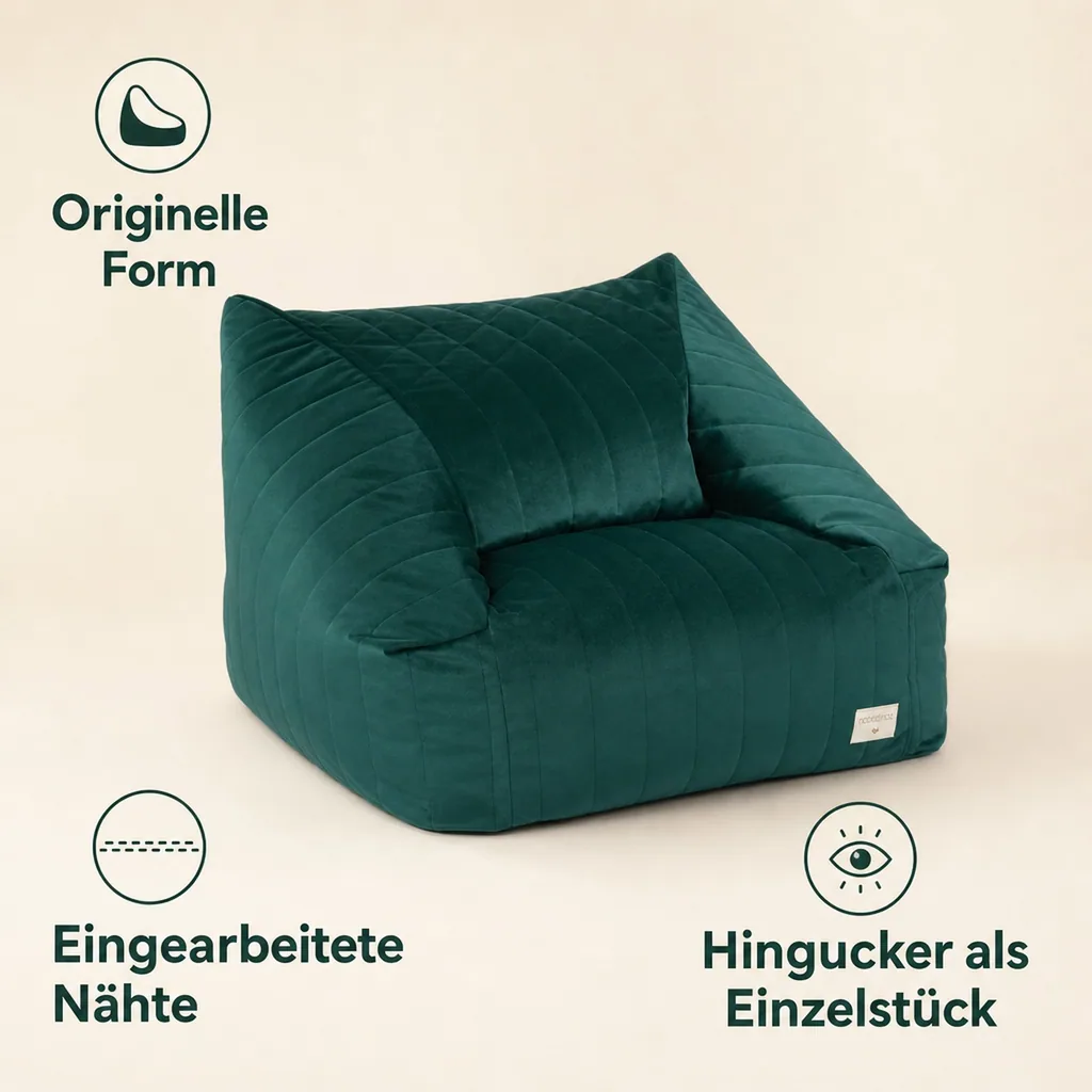 Nobodinoz Sitzsack "Chelsea" Samt grün