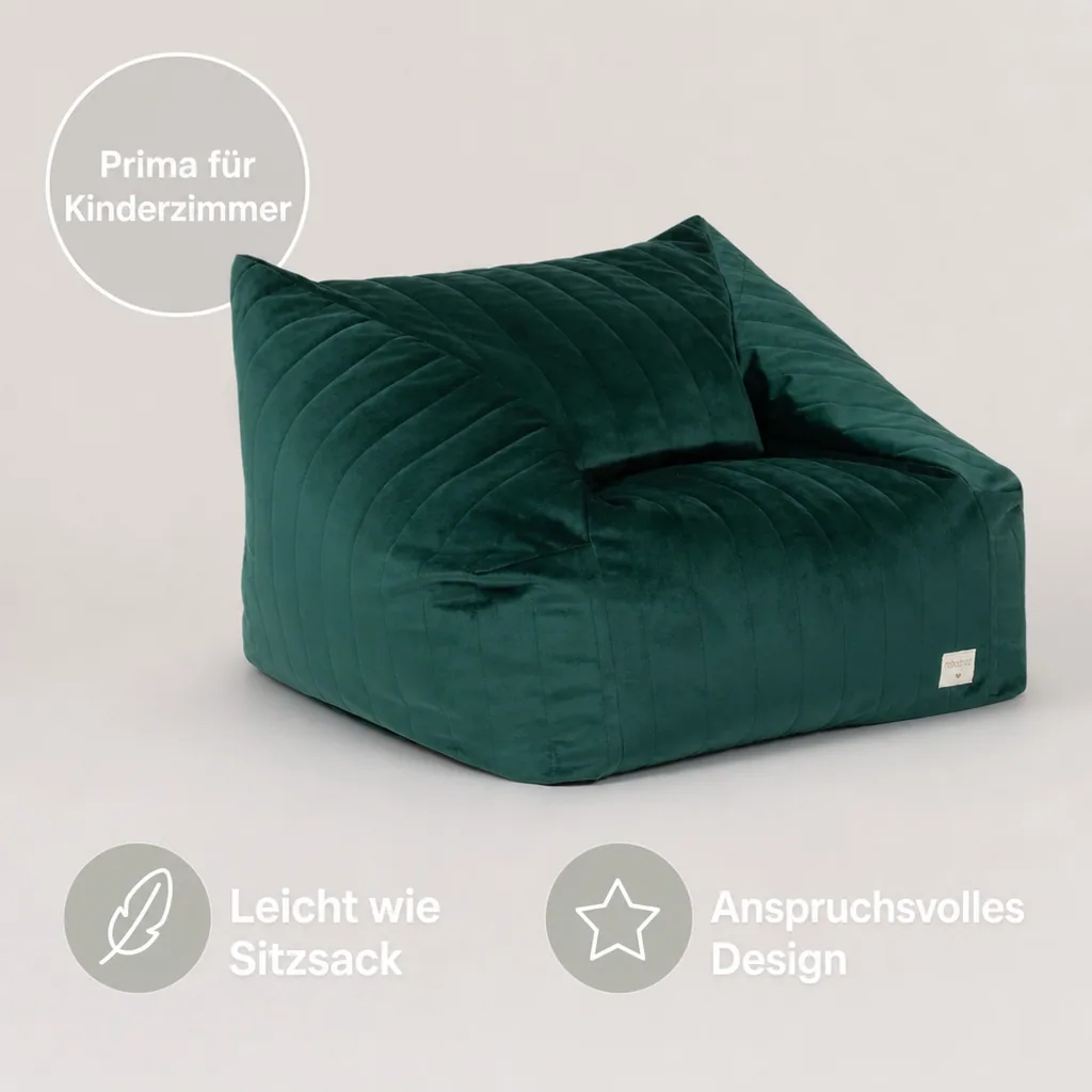 Nobodinoz Sitzsack "Chelsea" Samt grün