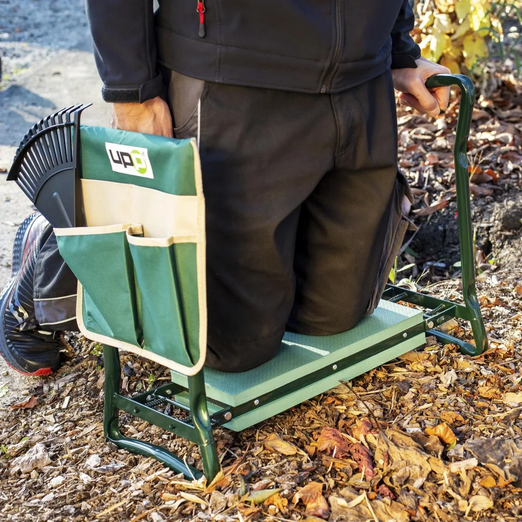2 in 1 Sitz- und Kniebank - belastbar bis 150 kg - inklusive praktischer Werkzeugtasche