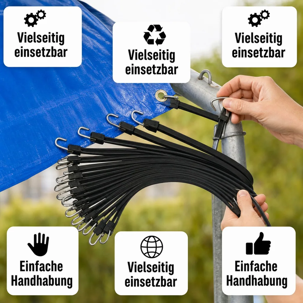 Planenspanner, 20 Stück für Abdeckplanen