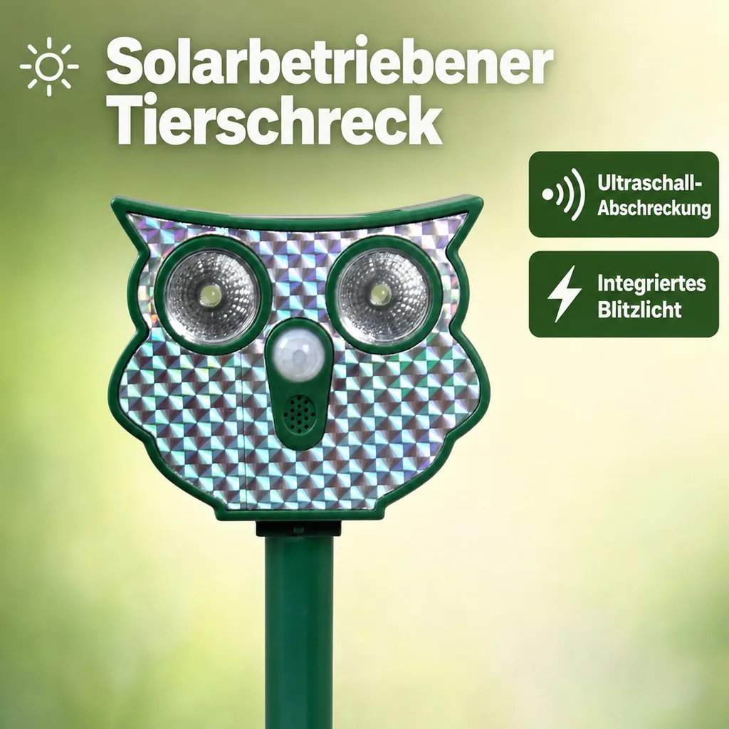 Solar-Ultraschall-Tierschreck "Eule"