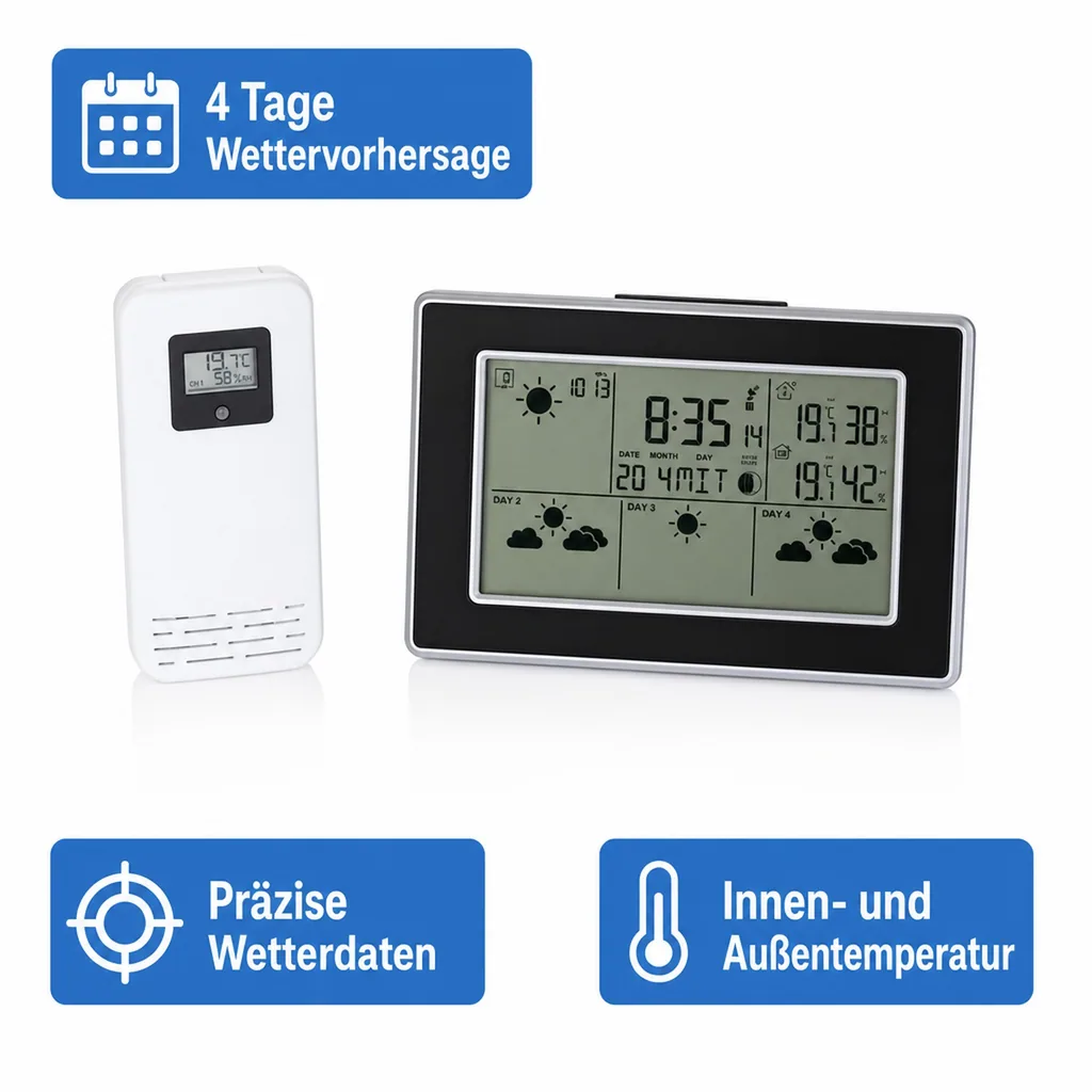 Funk-Wetterstation mit 4 Tage Vorhersage
