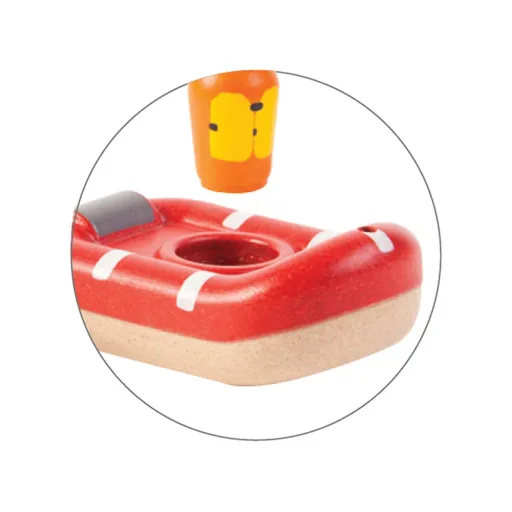 Plan Toys Badewannen-Boot Holz rot