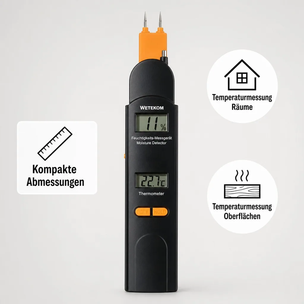 Feuchtigkeitsmesser 0-60% /Thermometer -10 bis +50°C