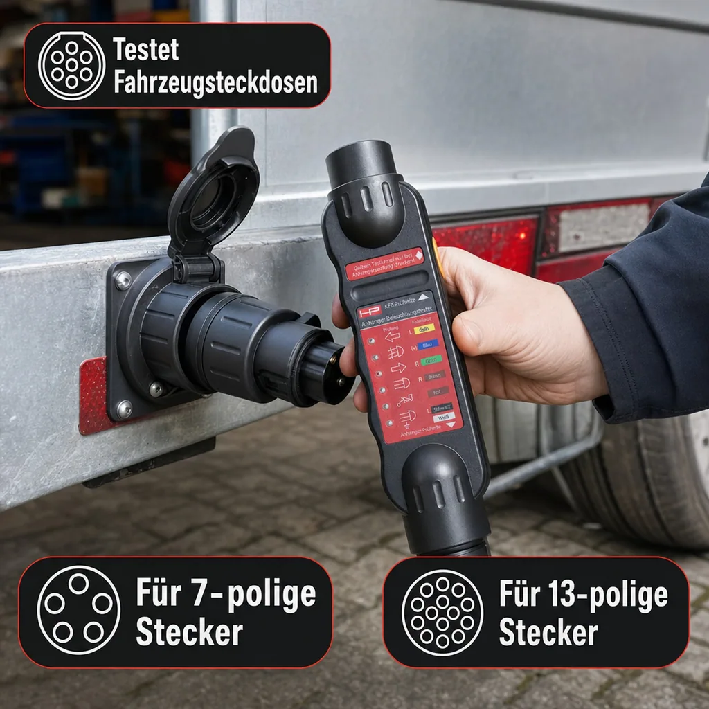 Beleuchtungstester, 12 V mit 7/13 poligen Adapter