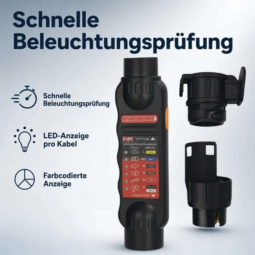 Beleuchtungstester, 12 V mit 7/13 poligen Adapter