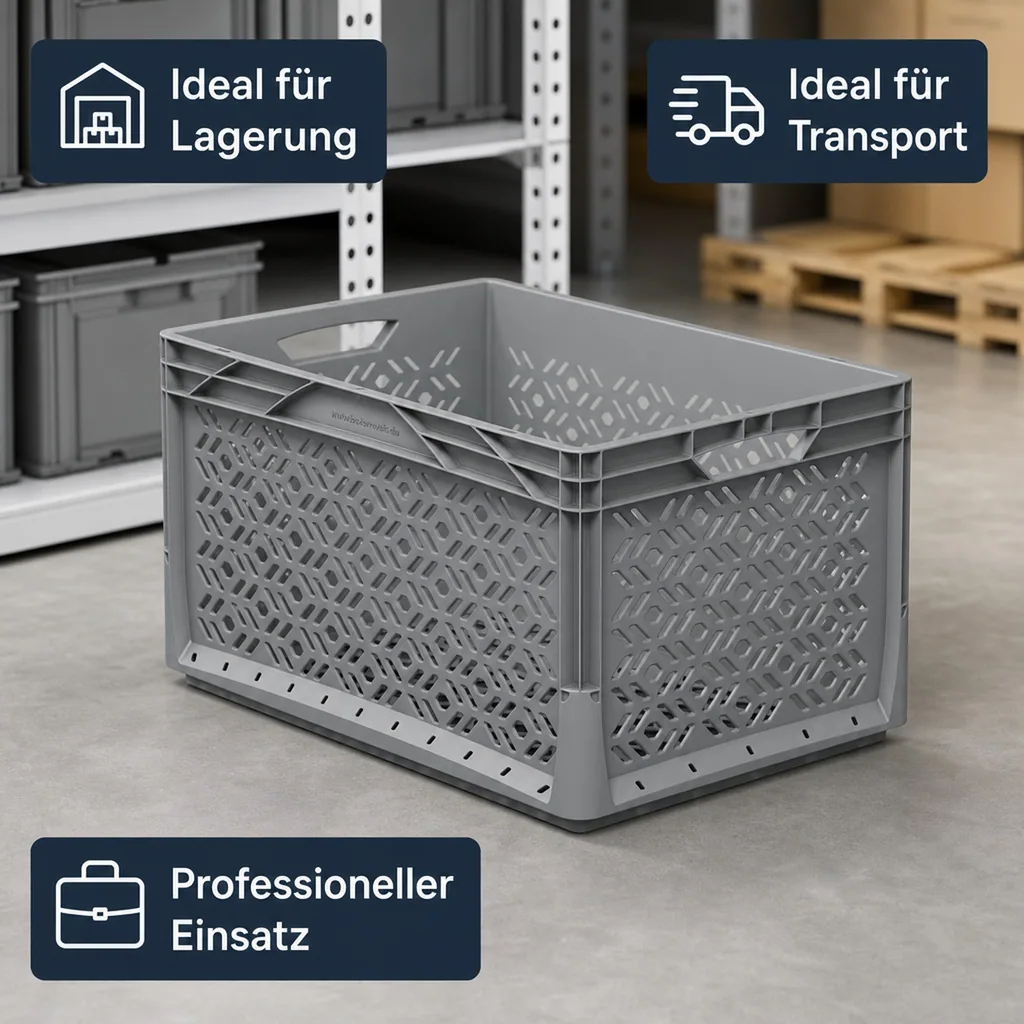 Eurobox 60x40x32cm durchbrochen grau 62l