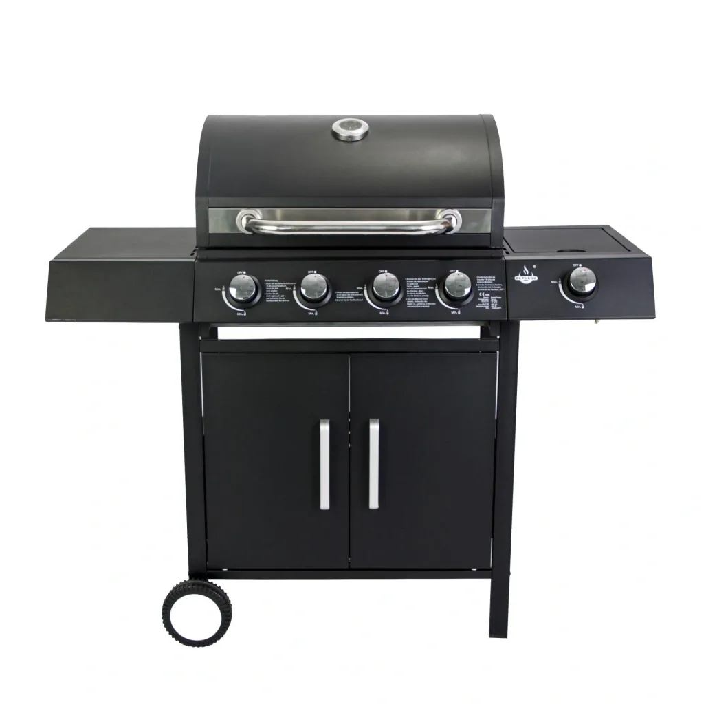 Gasgrill „San Angelo“ 4 + 1 Brenner, Schwarz