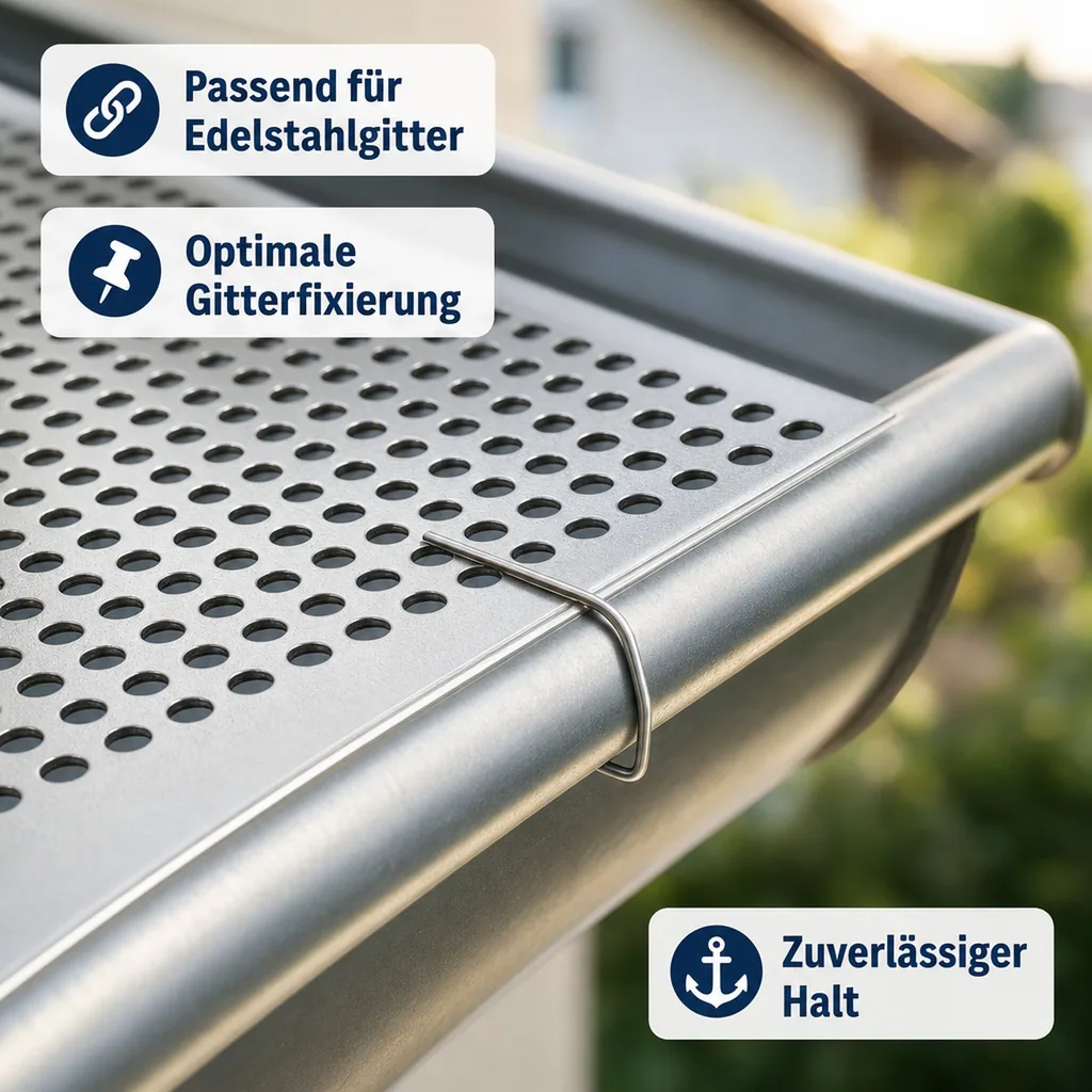 Drahtclips für Dachrinnen Abdeckung, 12 Stück, Länge 15 cm