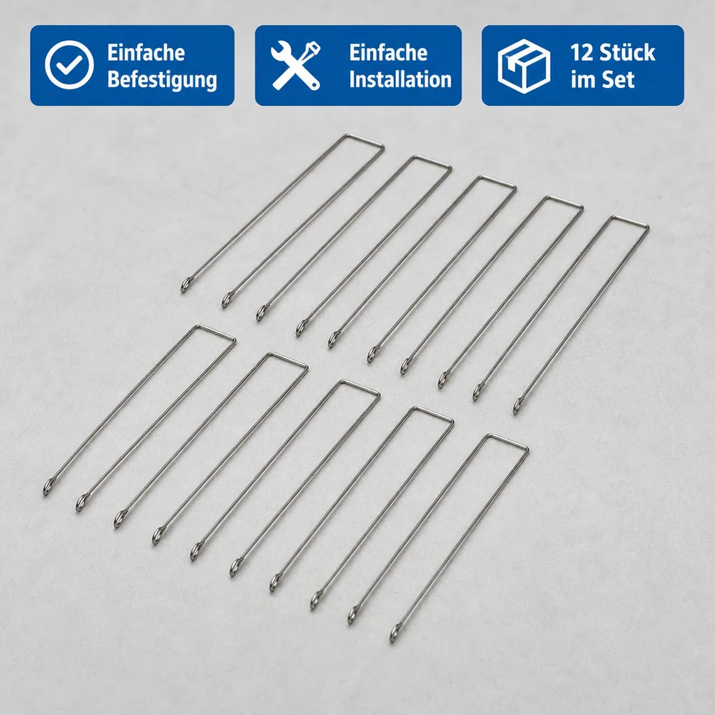 Drahtclips für Dachrinnen Abdeckung, 12 Stück, Länge 15 cm
