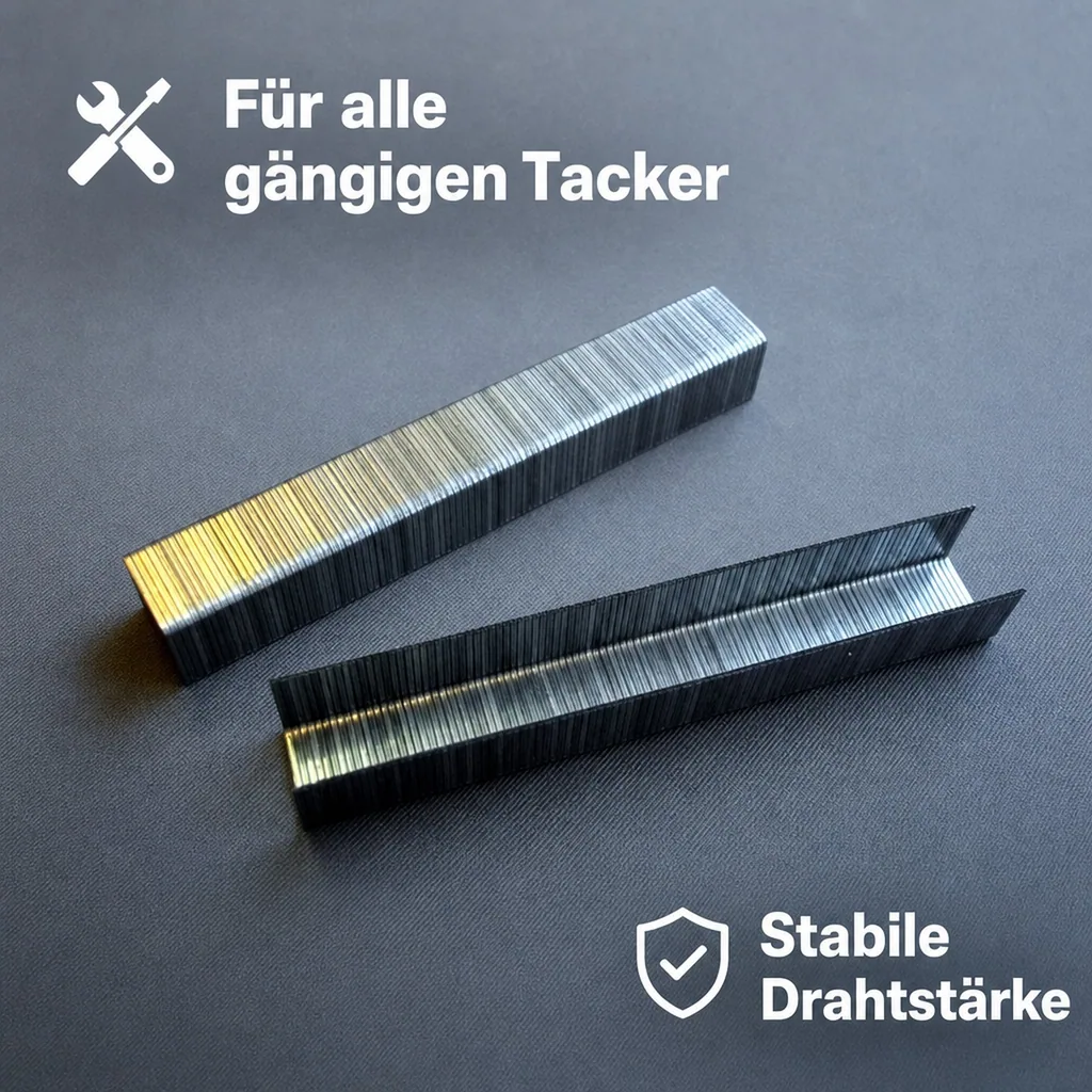 8 mm Feindraht Tacker Klammern, 1000 Stück, Stärke 0,7 mm