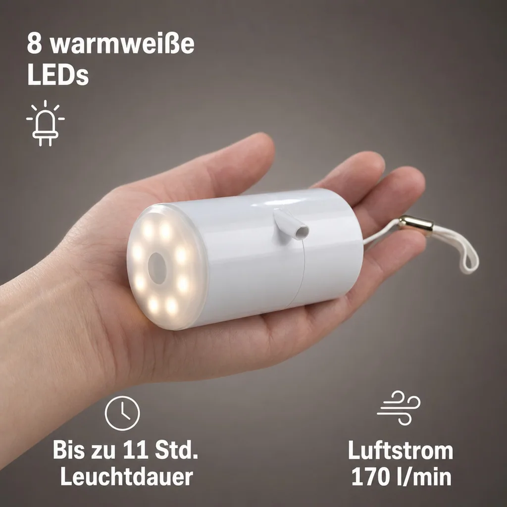 3in1 Akku-Luftpumpe X-Pump , Vakuumpumpe und LED-Leuchte