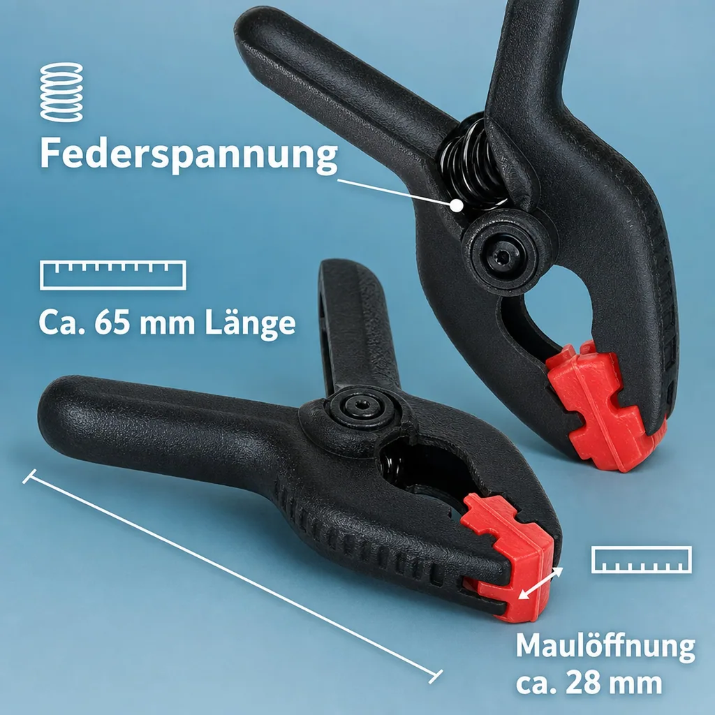 Micro Klemmen Set 10-teilig - 63 mm