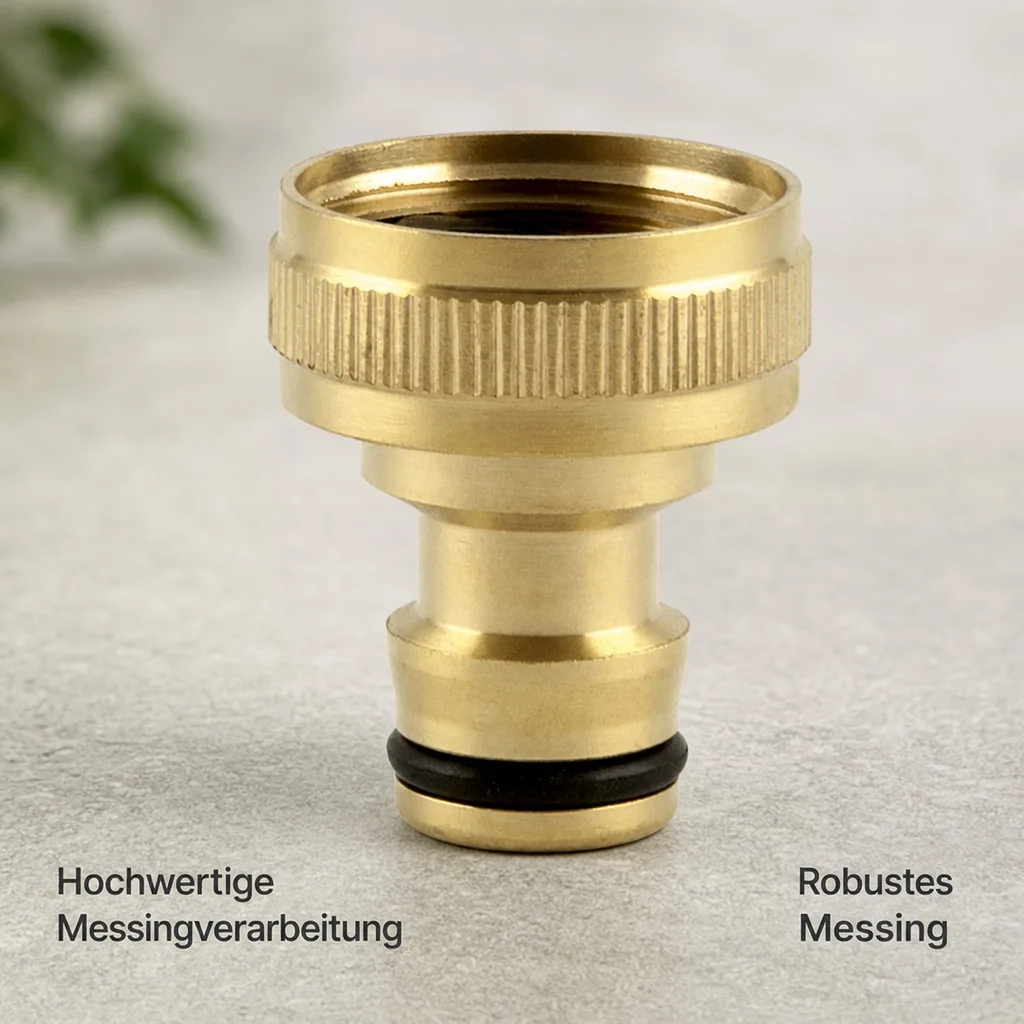 Hahnanschluss mit Stecker aus Messing, Stecksystem, ¾“ Innengewinde