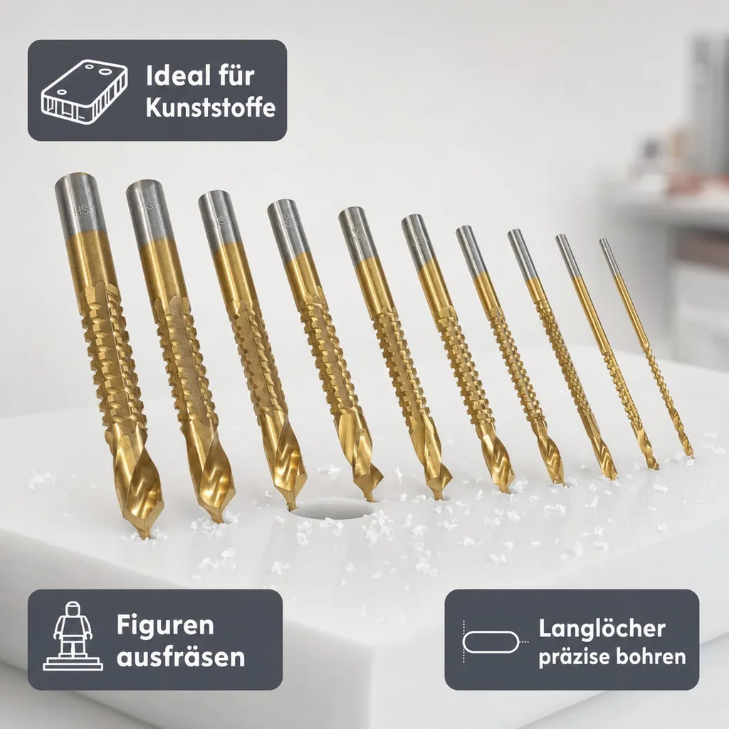 HSS Titan Fräsbohrer-Satz 10-teilig