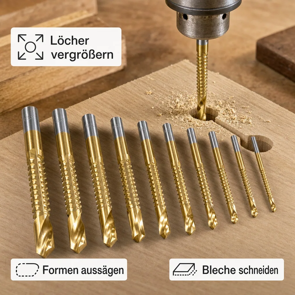 HSS Titan Fräsbohrer-Satz 10-teilig