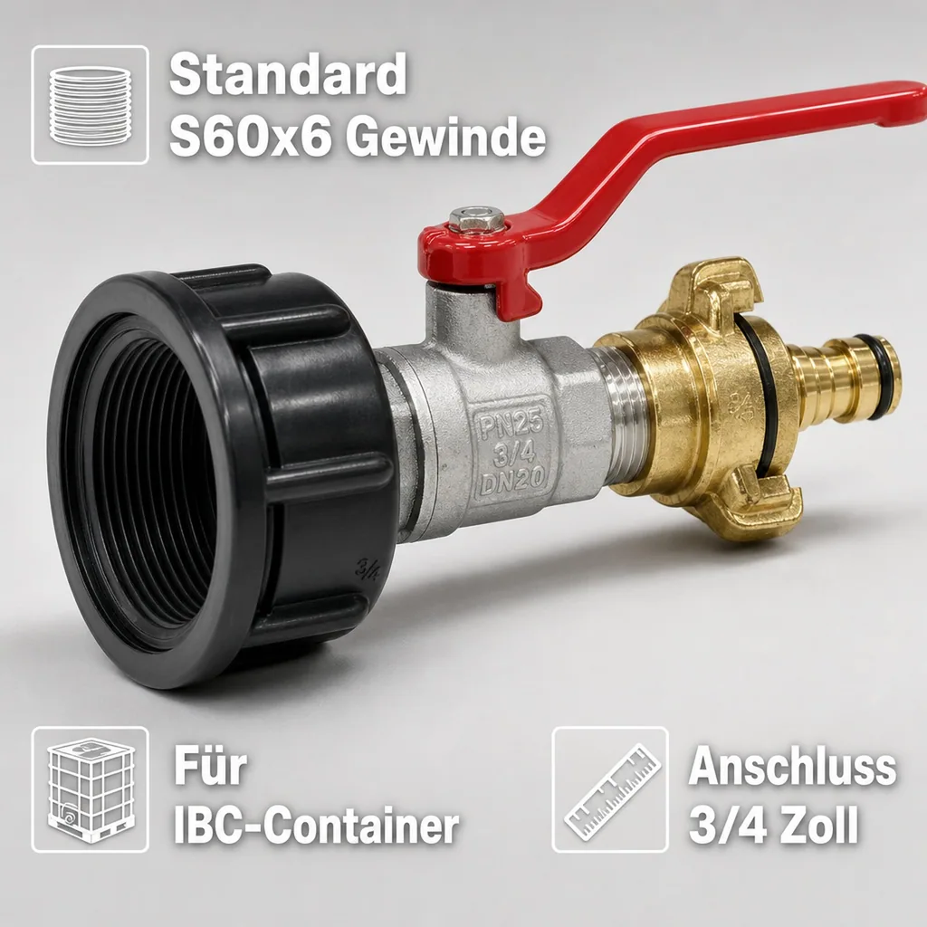 IBC Adapter S60x6, mit GeKA Kupplung