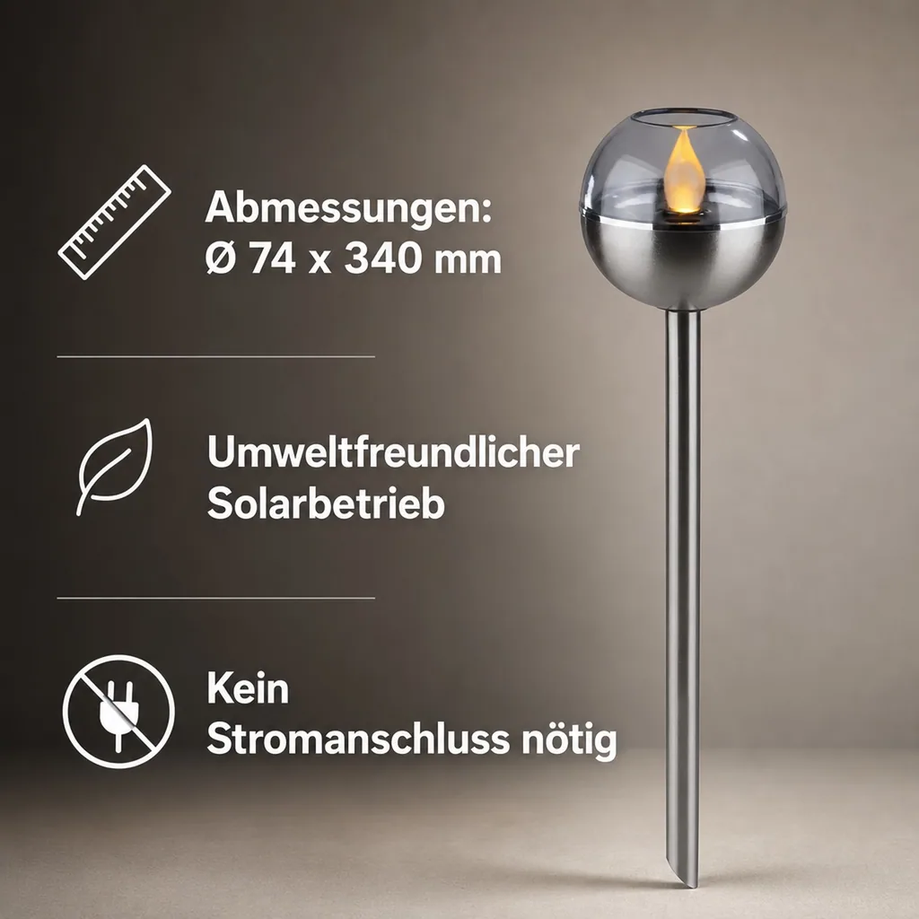 2in1 Solar Flacker Leuchten, amber, 2er Set