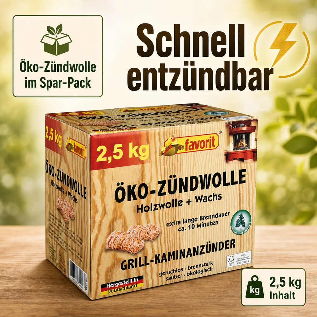 Öko-Zündwolle, Feueranzünder, Spar-Pack, 2,5 kg