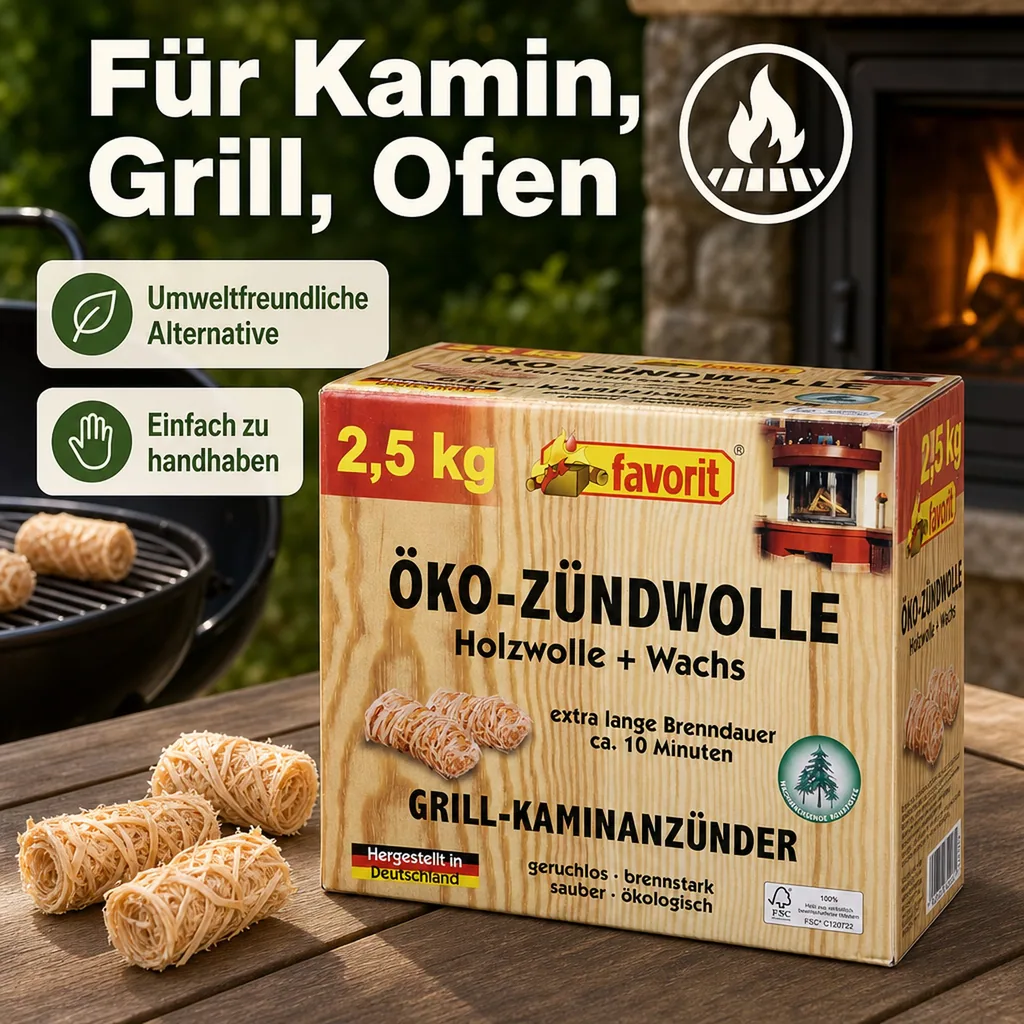 Öko-Zündwolle, Feueranzünder, Spar-Pack, 2,5 kg