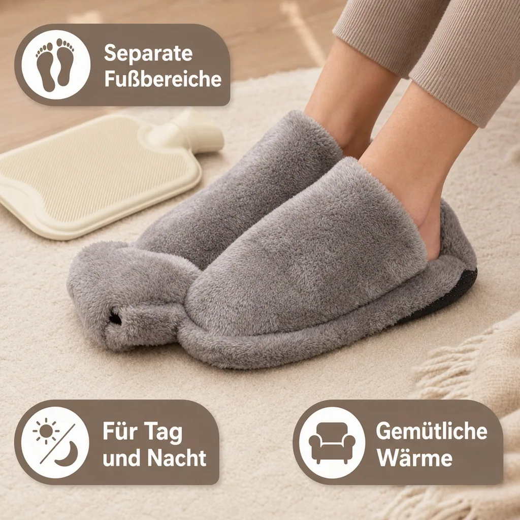 Fußwärmer inkl. Wärmflasche, grau
