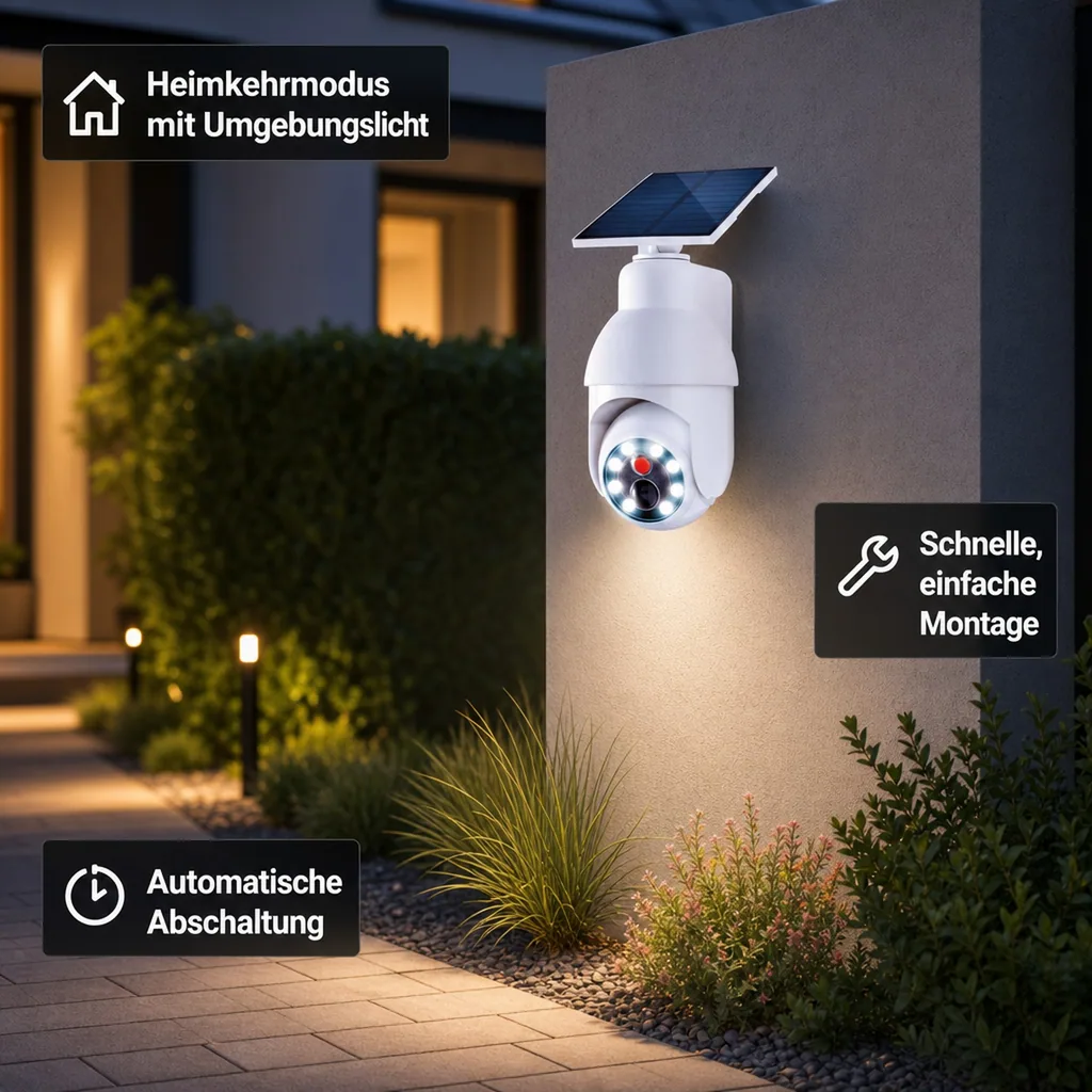 LED Solar Licht mit Kamera Attrappe Panta Solar Security 360