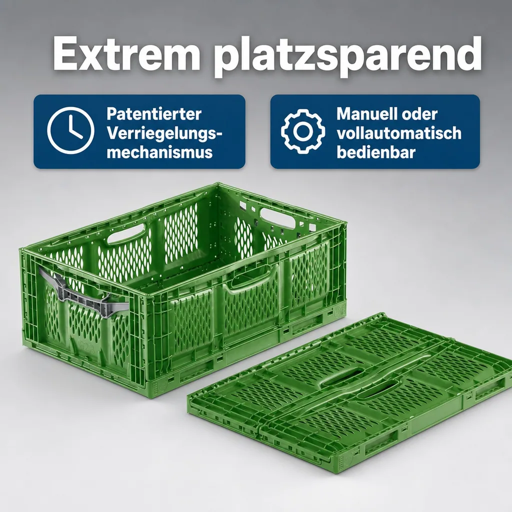 Klappbox 60x40x23cm durchbrochen grün