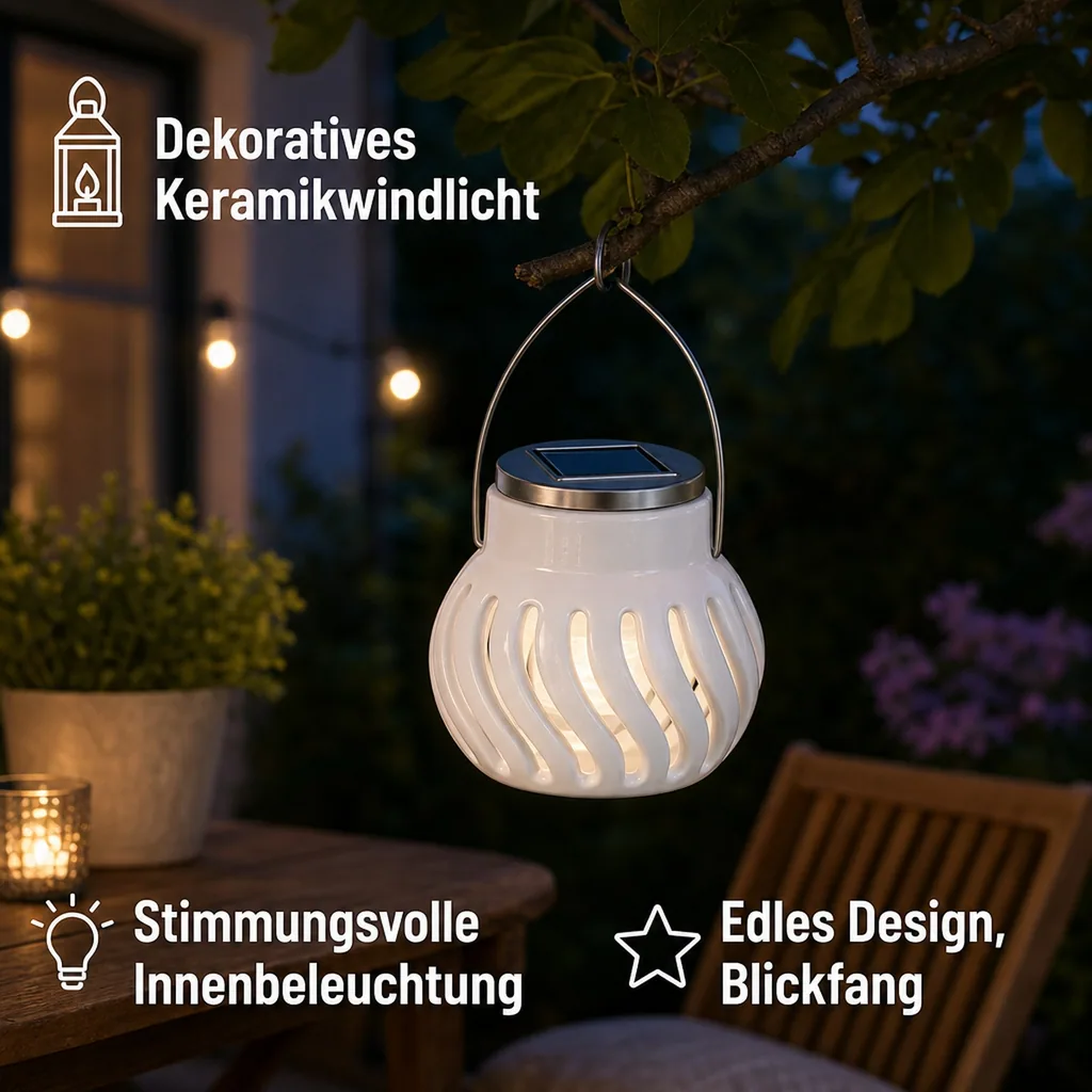 Anti-Mücken-Windlicht mit Solar